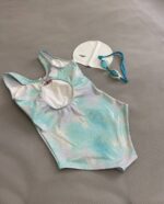مایو زنانه مدل speedo پشت قهرمانی طرح دار آبی شاین - Image 2